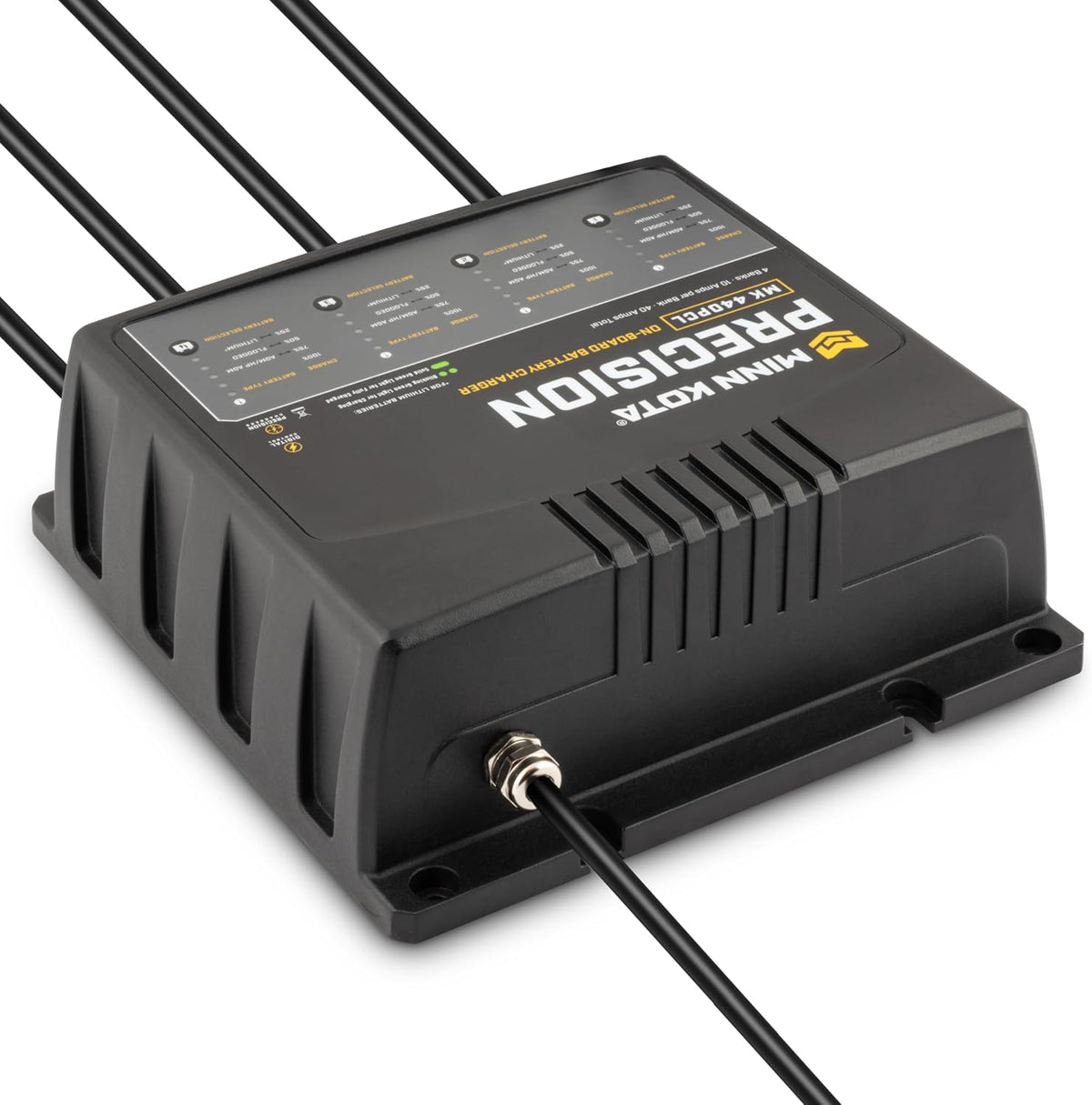 Minn Kota Precision MK-440PCL On-Board Battery Charger with 4 Charging Banks, 10 Amps per Bank