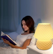 Mushroom Lamp,Glass Table Bedside Translucent Murano Vintage Style Striped Small Night Light Swirl for Ambient, Kids, Bedroom, Living (Stripe Green)