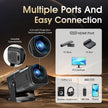 Mini Projector 2025 Upgraded Dual Control 1980x1080P 4K Support Portable Video Projector WiFi 6 BT5.2 270° Keystone Compatible with TV Stick/Memory Stick/Smartphone/USB/Laptop