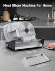 200W Meat Slicer Machine for Home, DC Motor Quiet Deli Slicer with 2 Removable 7.5'' Stainless Steel Blades, Adjustable Dial for 0-15mm