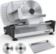 200W Meat Slicer Machine for Home, DC Motor Quiet Deli Slicer with 2 Removable 7.5'' Stainless Steel Blades, Adjustable Dial for 0-15mm