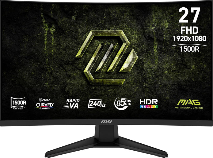 MSI MAG 275CF X24 27-inch 1920 x 1080 (FHD) Gaming Monitor, 240Hz, Adaptive-Synch, HDR Ready, HDMI, VGA Port,VESA Mountable, Tilt, 4-Side Slim Bezel, 0.5ms, Black