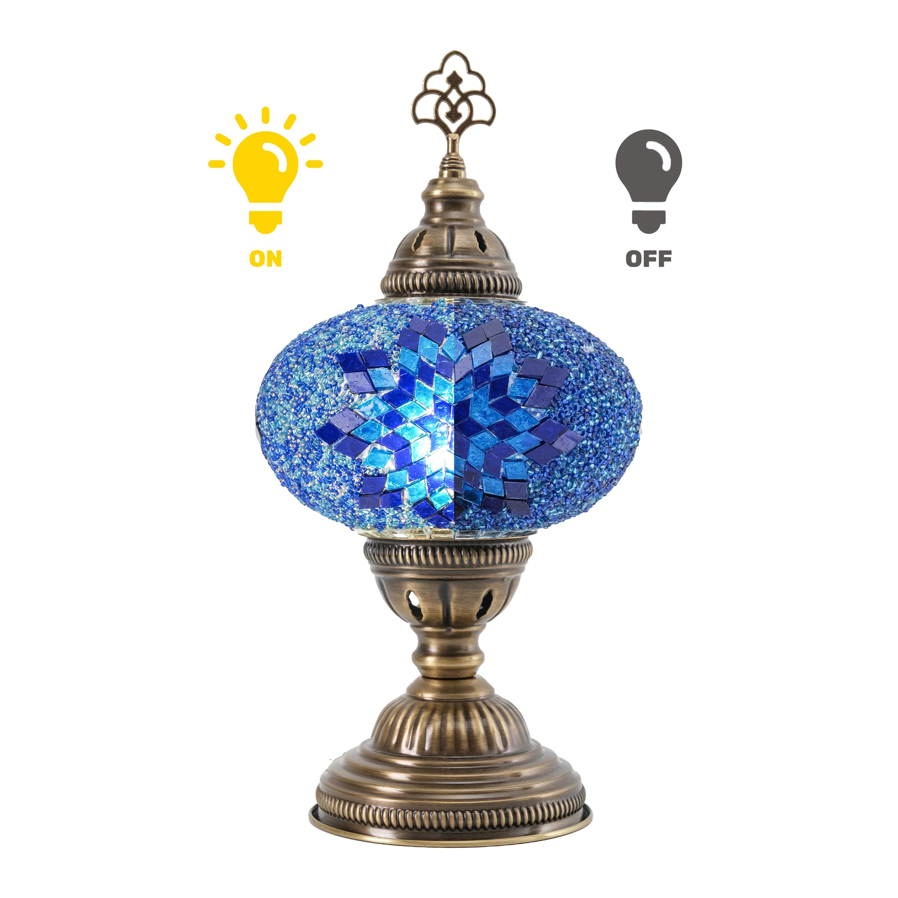 Mozaist Turkish Mosaic Table Lamp Blue Star