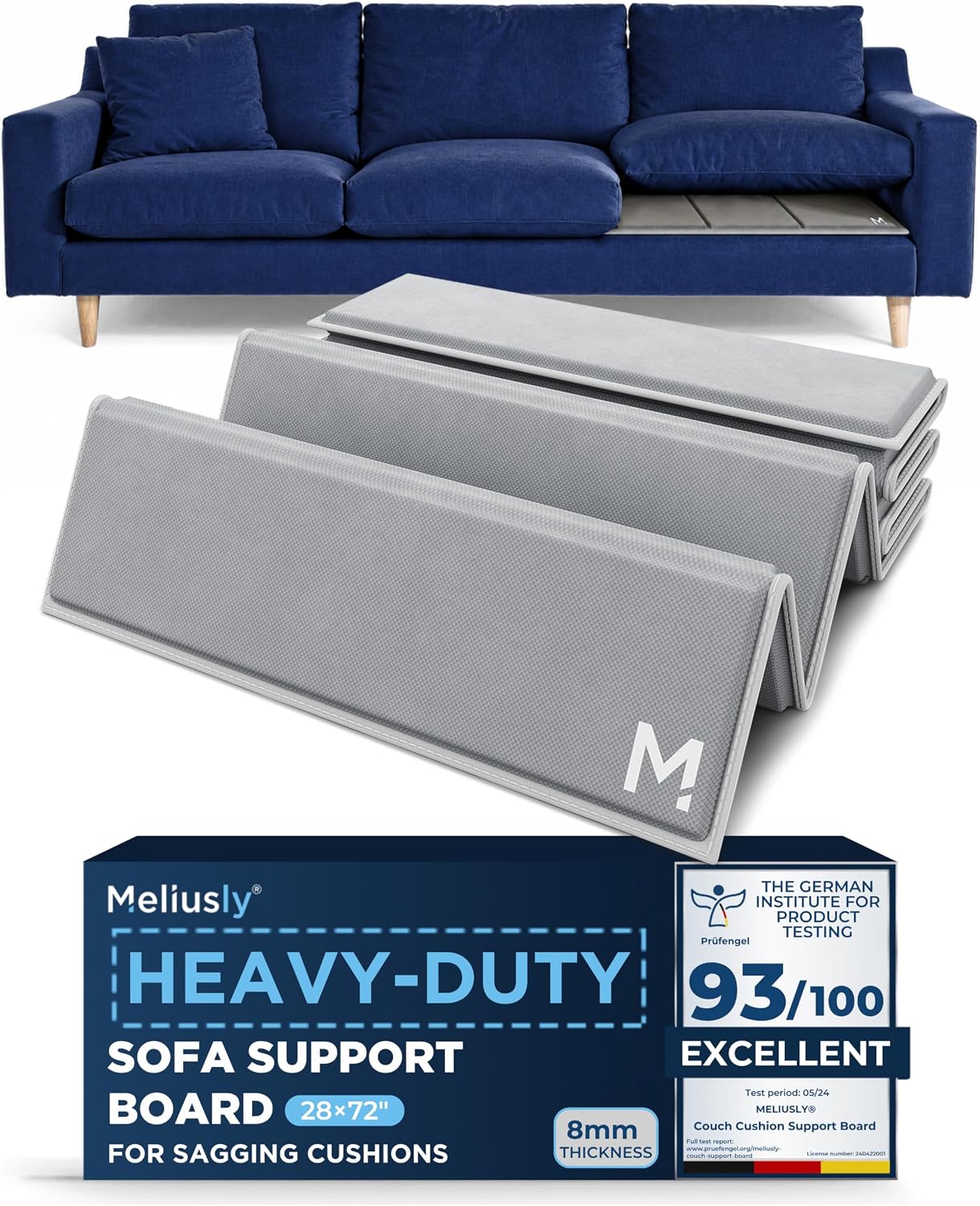 Meliusly Couch Cushion Support Board for Sagging Sofa Cushions (28x72)