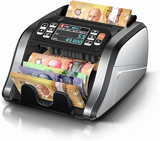 Aneken N60 Multi-Denominations Money Counter, 6 Detection Methods (UV/IR/MG/MT/DD/CIS),1200 Bills/min, Mixed Bills Value Counting Machine, 3.5