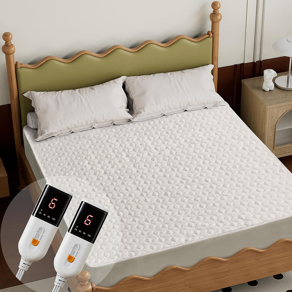 GOTCOZY Heated Mattress Pad King Size-Heated Pad for Bed Warmer(White)