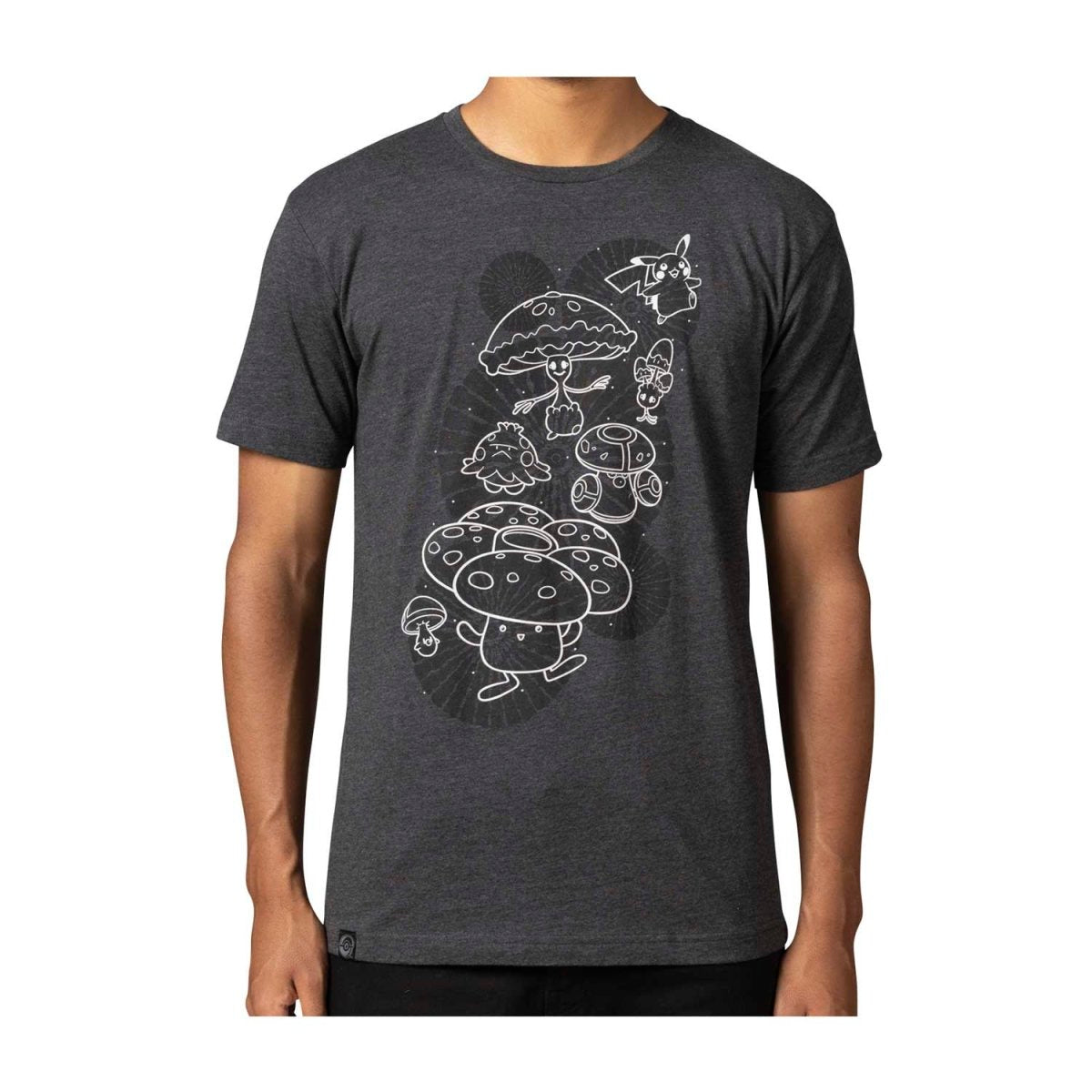 Pikachu, Shiinotic & Friends Pokémon Nature: Fall Black Relaxed Fit Crew Neck T-Shirt - Adult