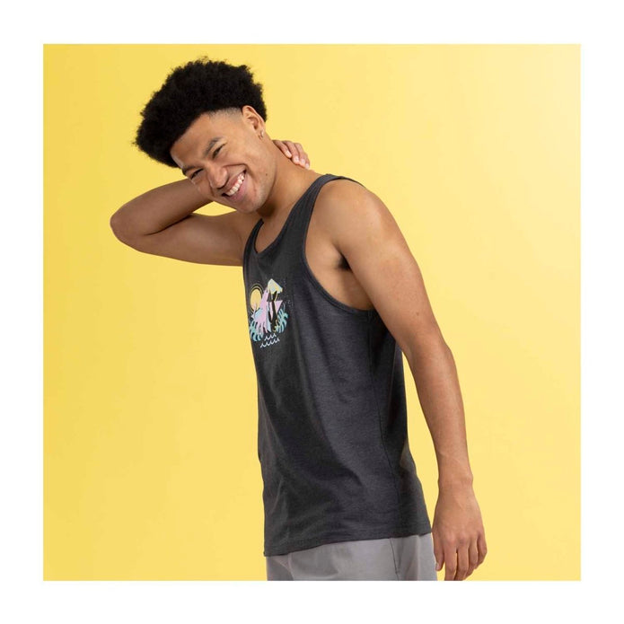 Espeon & Umbreon Summer Fun Charcoal Fitted Tank Top - Men