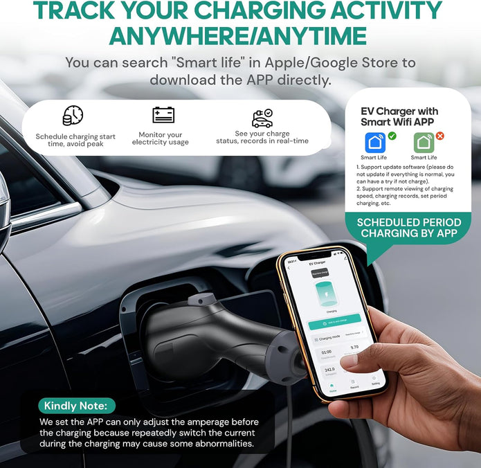 NEW / OPEN BOX NEXTCYBER Level 2 EV Charger, 48A, 25ft Cable ETL Certified, 240V NEMA 14-50p Plug, Home Level 2 EVSE Electric Vehicle Charging Stations