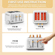 BUYDEEM DT640 4-Slice Toaster, 7 Shade Settings, 1.5