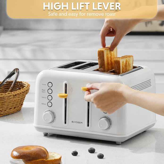BUYDEEM DT640 4-Slice Toaster, 7 Shade Settings, 1.5