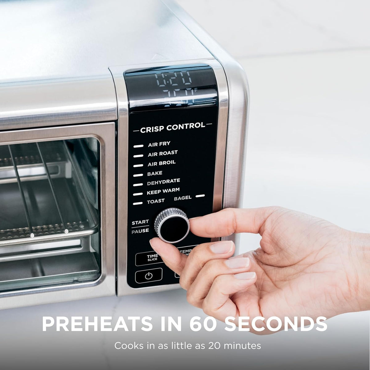 Ninja Foodi 8-in-1 Digital Air Fry Oven, Stainless, SP101C 1800W, Air Fry, Air Roast, Bake, Flip-Away for Storage