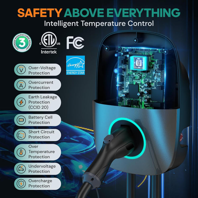 NEW / OPEN BOX NEXTCYBER Level 2 EV Charger, 48A, 25ft Cable ETL Certified, 240V NEMA 14-50p Plug, Home Level 2 EVSE Electric Vehicle Charging Stations