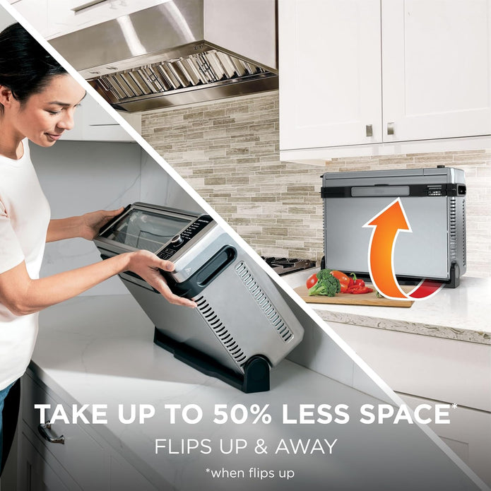 Ninja Foodi 8-in-1 Digital Air Fry Oven, Stainless, SP101C 1800W, Air Fry, Air Roast, Bake, Flip-Away for Storage