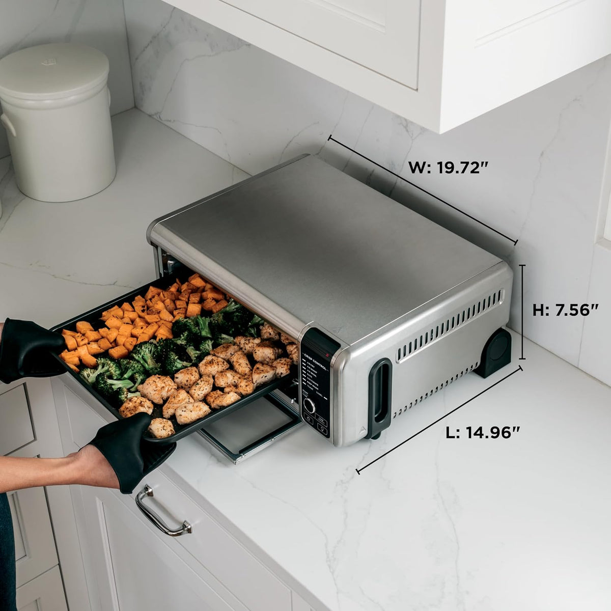 Ninja Foodi 8-in-1 Digital Air Fry Oven, Stainless, SP101C 1800W, Air Fry, Air Roast, Bake, Flip-Away for Storage