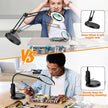 Magnifying Glass with Light and Stand, 15X & 8X Magnifying Lamp with Clamp, 5 Color Lighting Modes Stepless Dimmable LED Desk Lamp Hands Free