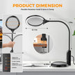 Magnifying Glass with Light and Stand, 15X & 8X Magnifying Lamp with Clamp, 5 Color Lighting Modes Stepless Dimmable LED Desk Lamp Hands Free