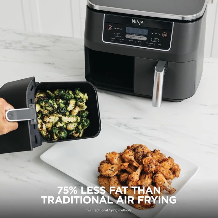 Ninja Foodi Air Fryer, 8 Qt/7.6L DualZone, 6-in-1, Grey, DZ201C