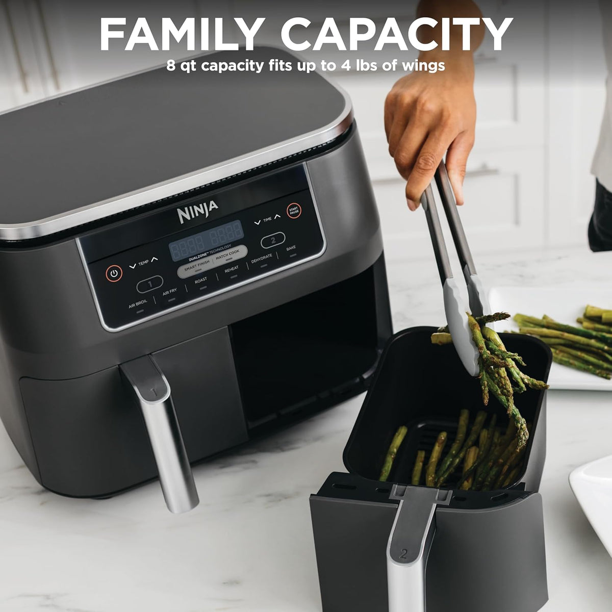 Ninja Foodi Air Fryer, 8 Qt/7.6L DualZone, 6-in-1, Grey, DZ201C