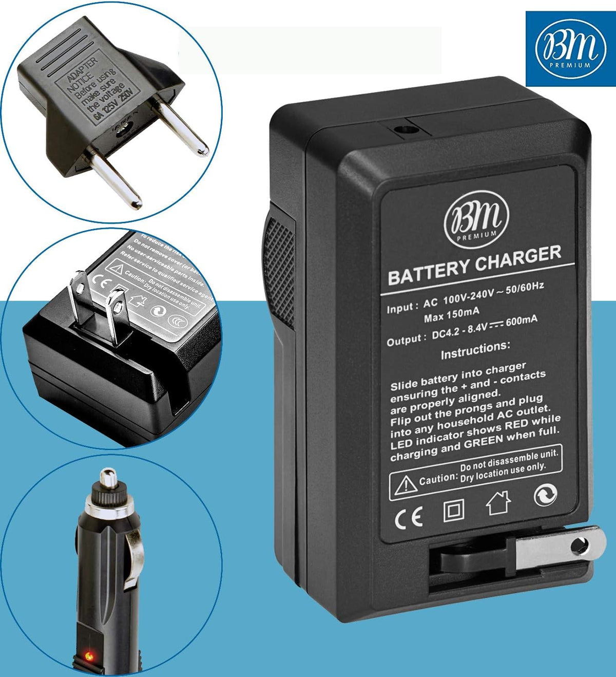 BM Premium 2 NP-FW50 Batteries and Battery Charger for Sony A6400, a3000, a5000, a6000, a6300, a6500 Digital Cameras