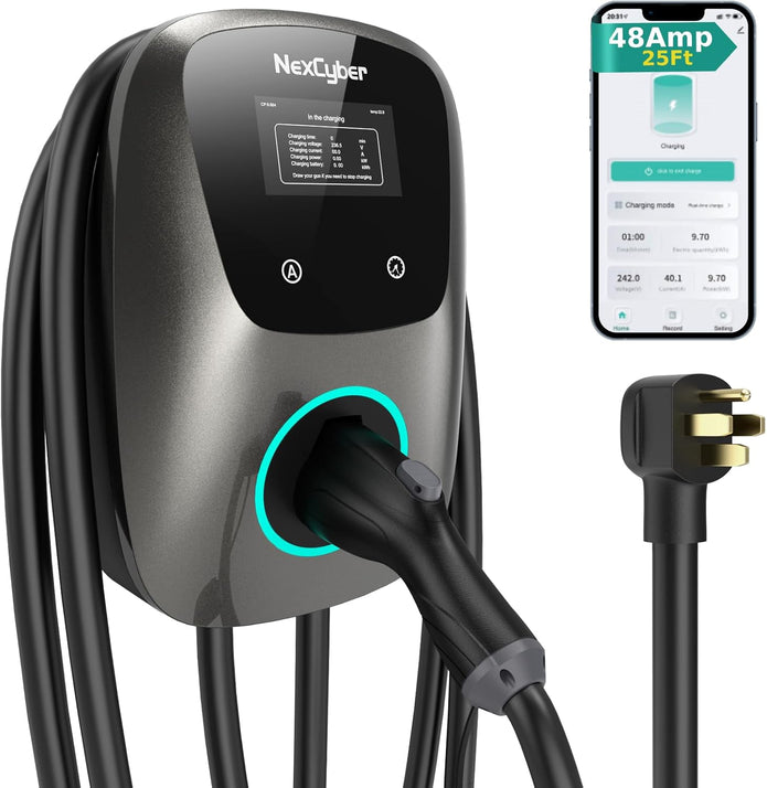 NEW / OPEN BOX NEXTCYBER Level 2 EV Charger, 48A, 25ft Cable ETL Certified, 240V NEMA 14-50p Plug, Home Level 2 EVSE Electric Vehicle Charging Stations