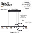 ORANOOR Modern LED Black Gold Chandeliers, 100cm Dimmable LED Pendant Light | 1m Linear Pendant Lights