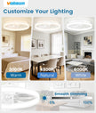 VOLISUN Low Profile Ceiling Fans with Lights and Remote, 24in White