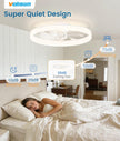VOLISUN Low Profile Ceiling Fans with Lights and Remote, 24in White