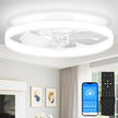 VOLISUN Low Profile Ceiling Fans with Lights and Remote, 24in White