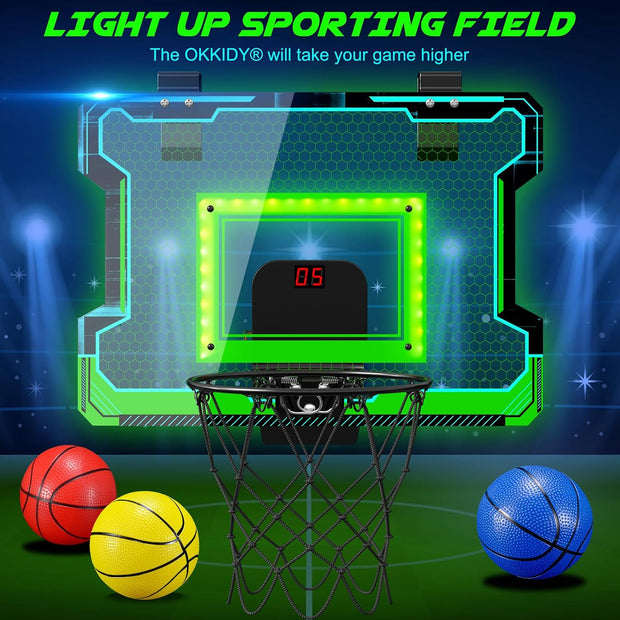 Mini Basketball Hoop Indoor with LED Scoreboard
