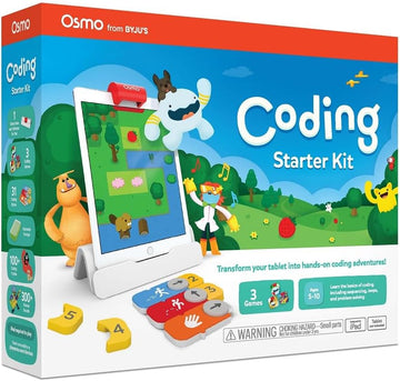 Osmo - Coding Starter Kit for iPad-3 Educational Learning Games-Ages 5-10+ -Learn to Code,Coding Basics & Coding Puzzles-STEM Toy Gifts - Logic,Coding Fundamentals,Boy & Girl