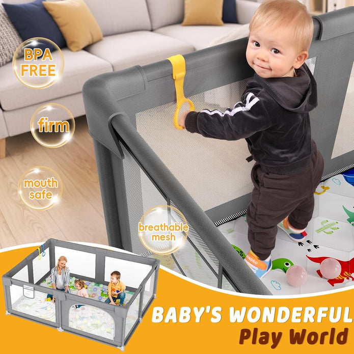 Palopalo 69x59in Extra Large Baby Playpen Ideal for First-time Mom