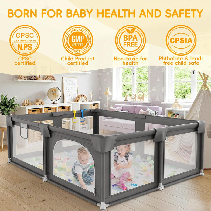 Palopalo 69x59in Extra Large Baby Playpen Ideal for First-time Mom