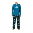 Pokemon  Centre Sleeping Snorlax Blue Long-Sleeve T-Shirt & Navy Microjersey Pants - Men.size M