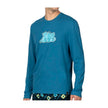 Pokemon  Centre Sleeping Snorlax Blue Long-Sleeve T-Shirt & Navy Microjersey Pants - Men.size M