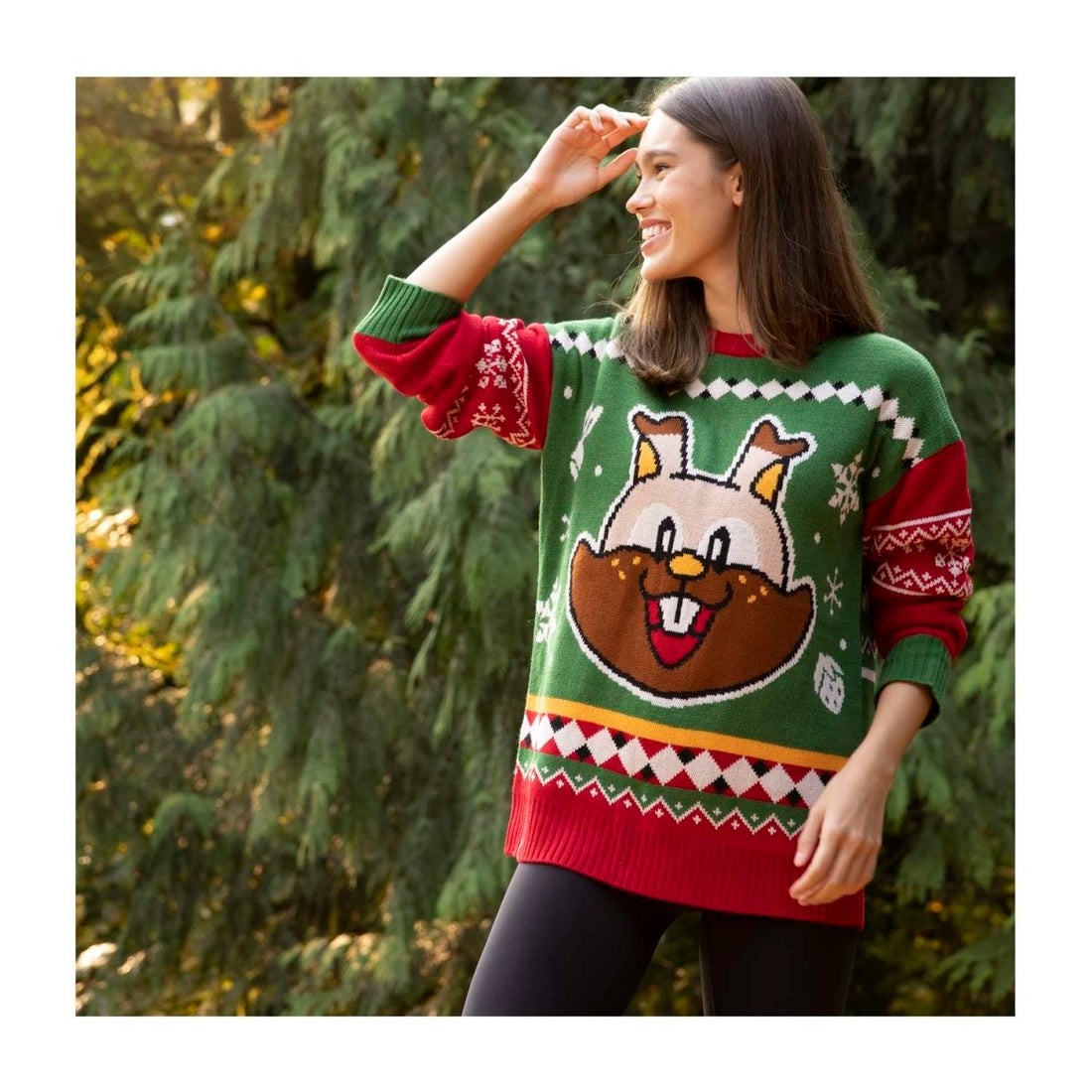 Greedent Red & Green Knit Sweater  Pokemon Centre - Adult Size S