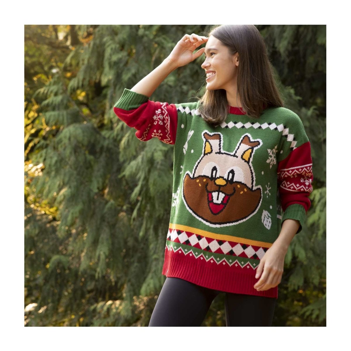 Greedent Red & Green Knit Sweater  Pokemon Centre - Adult Size S