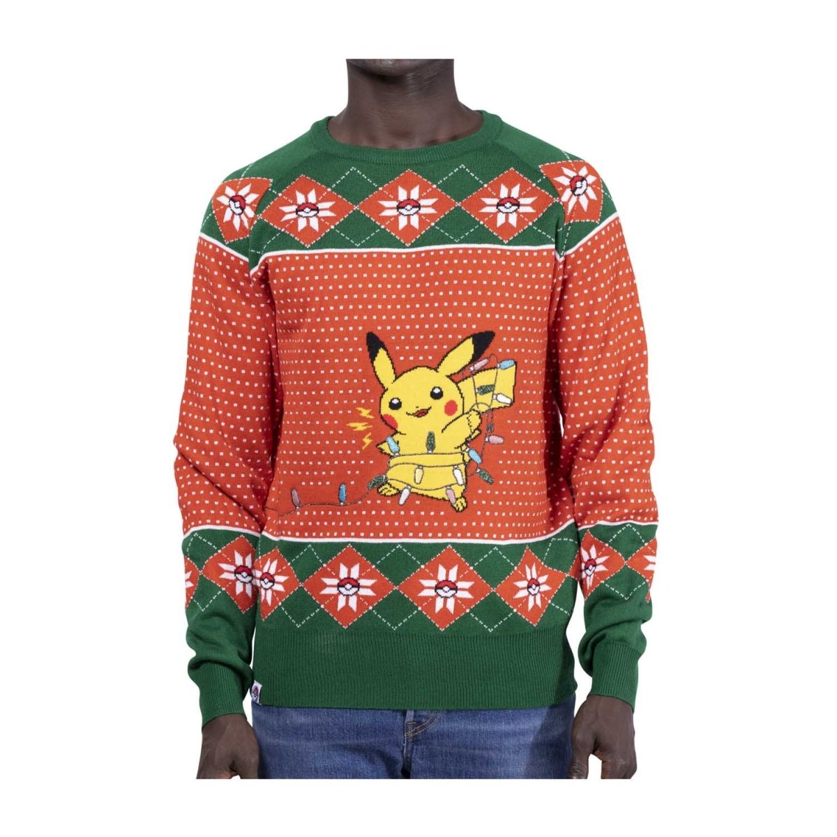 Pikachu Holiday Lights Knit Sweater - Adult Size L