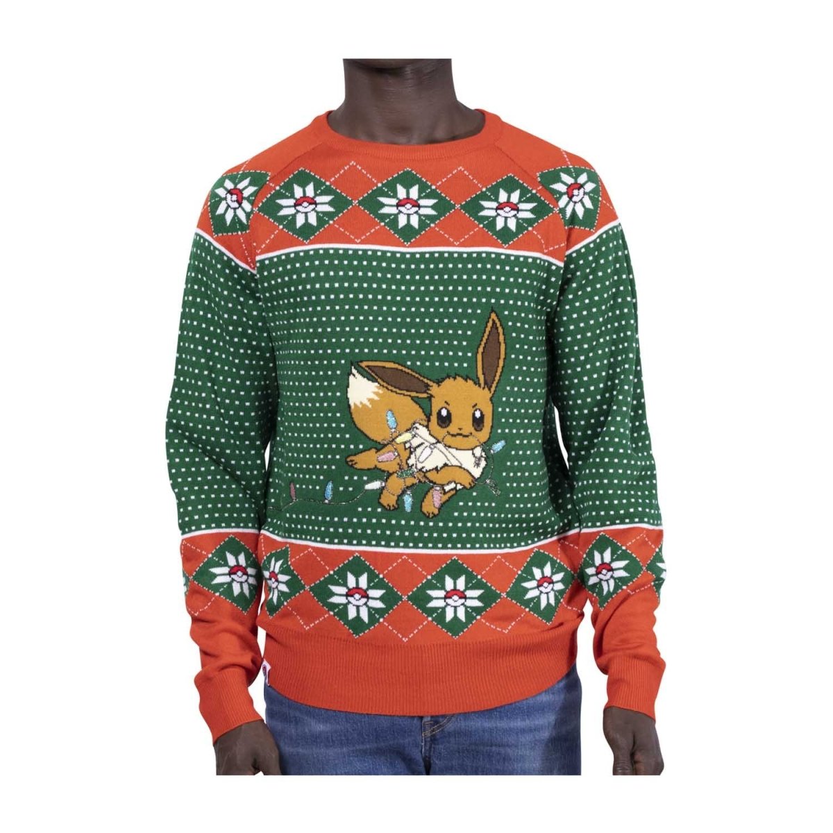 Pokémon Center Eevee Holiday Lights Knit Sweater - Adult Size L