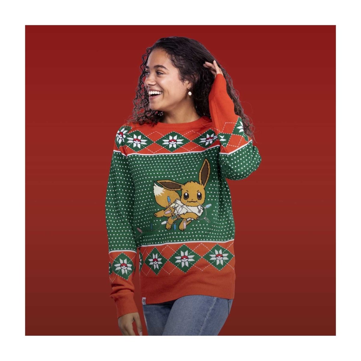 Pokémon Center Eevee Holiday Lights Knit Sweater - Adult Size XS