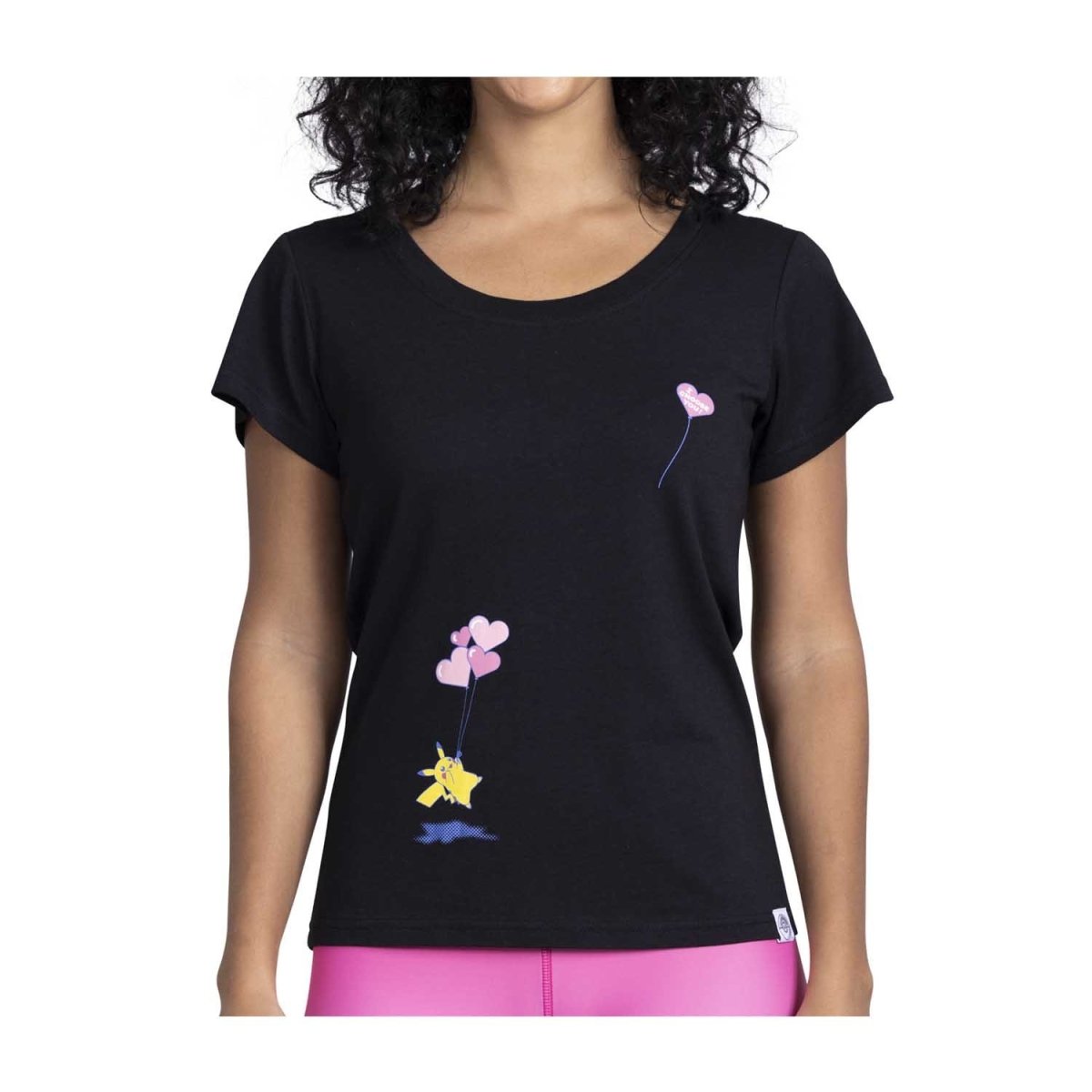 Pokémon Center Pikachu & Sylveon Balloon Bouquet Black Crew Neck T-Shirt - Women Size S
