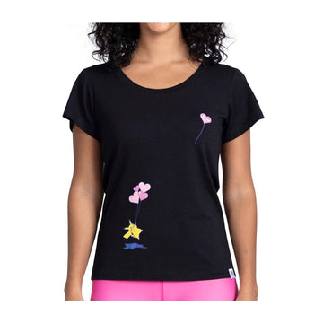 Pokémon Center Pikachu & Sylveon Balloon Bouquet Black Crew Neck T-Shirt - Women Size S