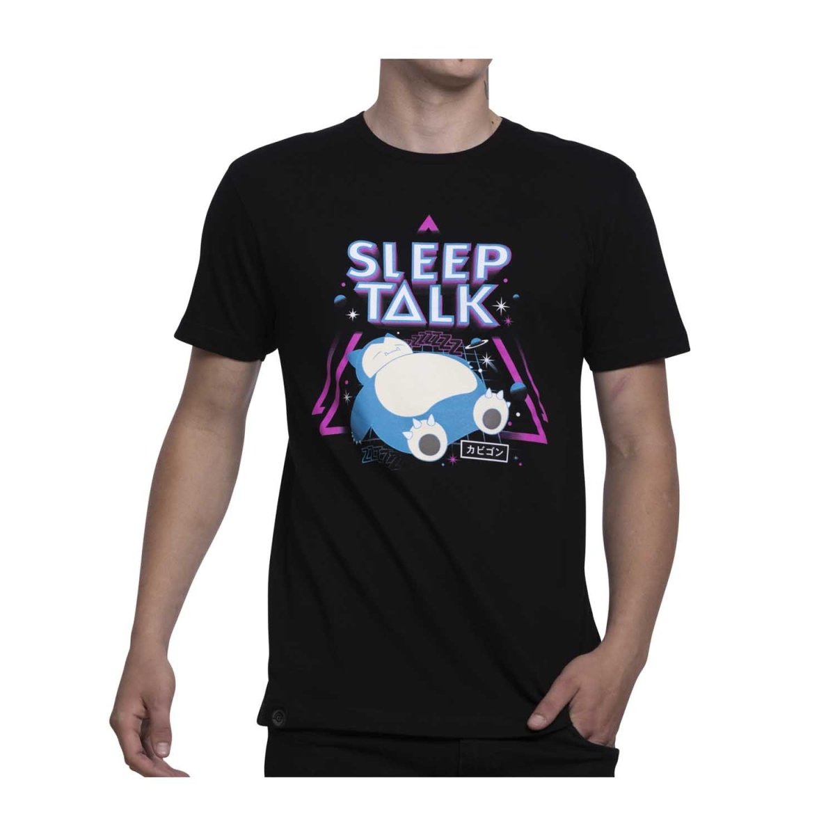 Snorlax Pokémon Greatest Hits Black Relaxed Fit Crew Neck T-Shirt - Adult Size S