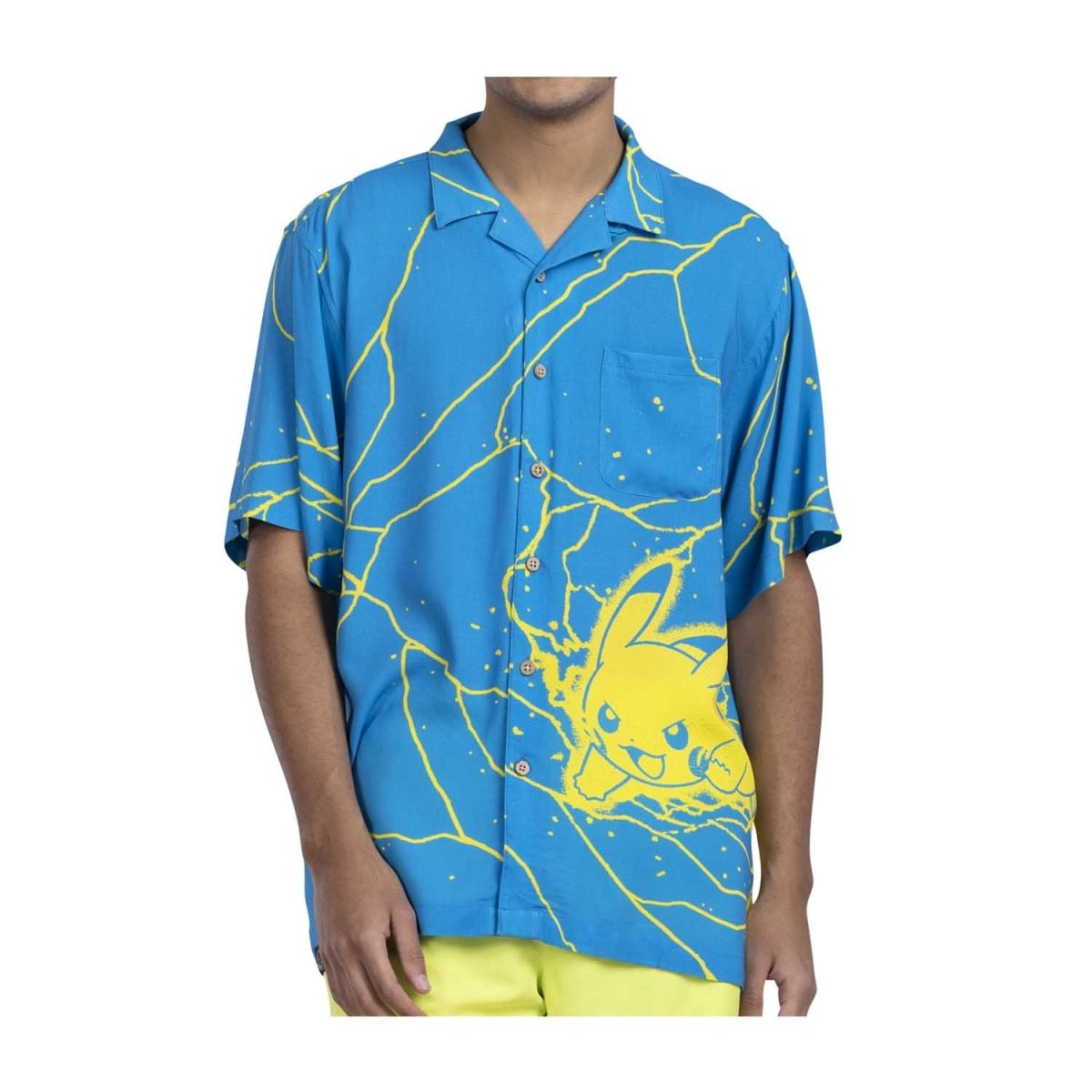 Pokémon Tropical Pikachu Blue Lightning Tropical Shirt - Men Size M