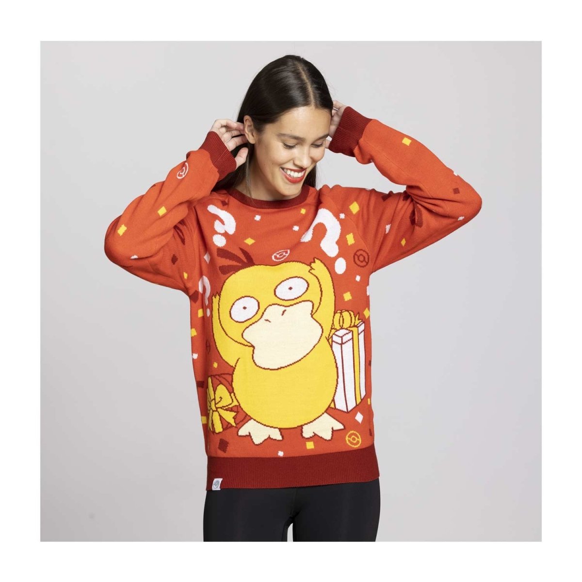 Pokémon Center Psyduck Present Red Knit Sweater - Adult Size 3XL