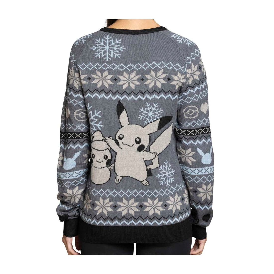 Pokémon Center Pikachu Snow Friend Gray Knit Sweater - Adult Size XS