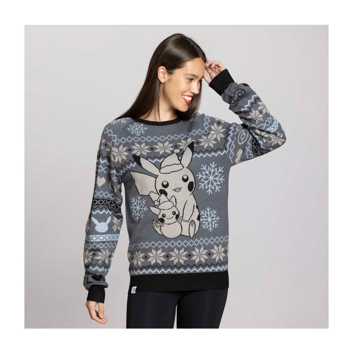 Pokémon Center Pikachu Snow Friend Gray Knit Sweater - Adult Size XS
