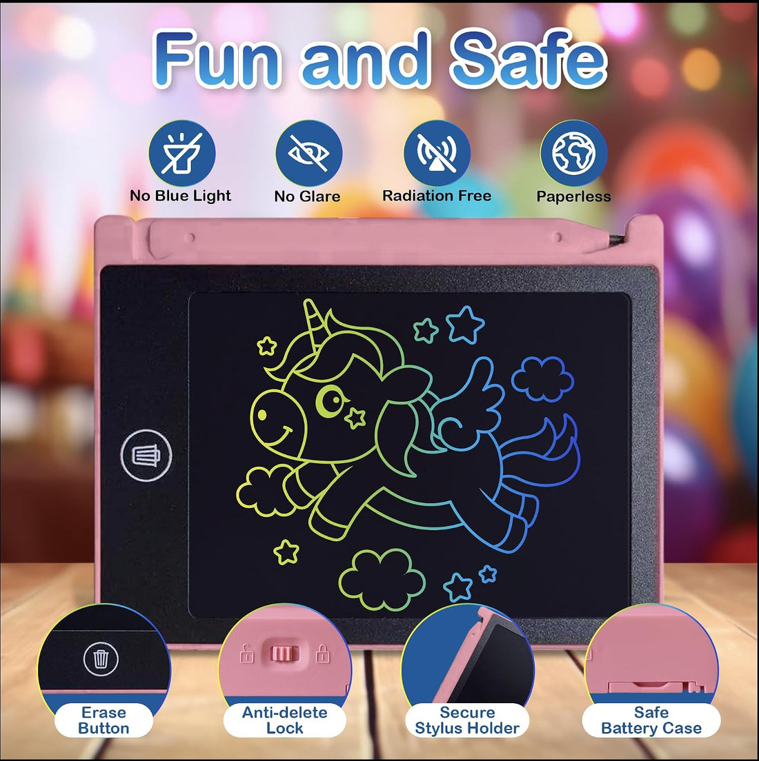Playtapus Mini LCD Writing Tablet for Kids, 12 Pack – 4.5" Reusable Doodle Boards, Non-Candy Party Favors, Goodie Bag Fillers, Classroom Prizes