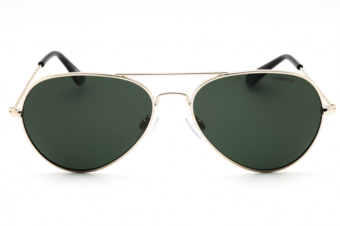 Polaroid Unisex Polarized Metal Green Lens Metal Full Rim Aviator Sunglasses 4213 58-16-140
