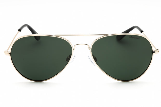 Polaroid Unisex Polarized Metal Green Lens Metal Full Rim Aviator Sunglasses 4213 58-16-140